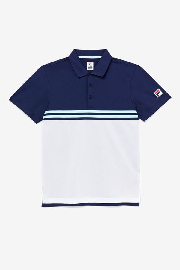 Fila Legends Rally Men's Polo Shirts - Navy/White,NZ 847-57618